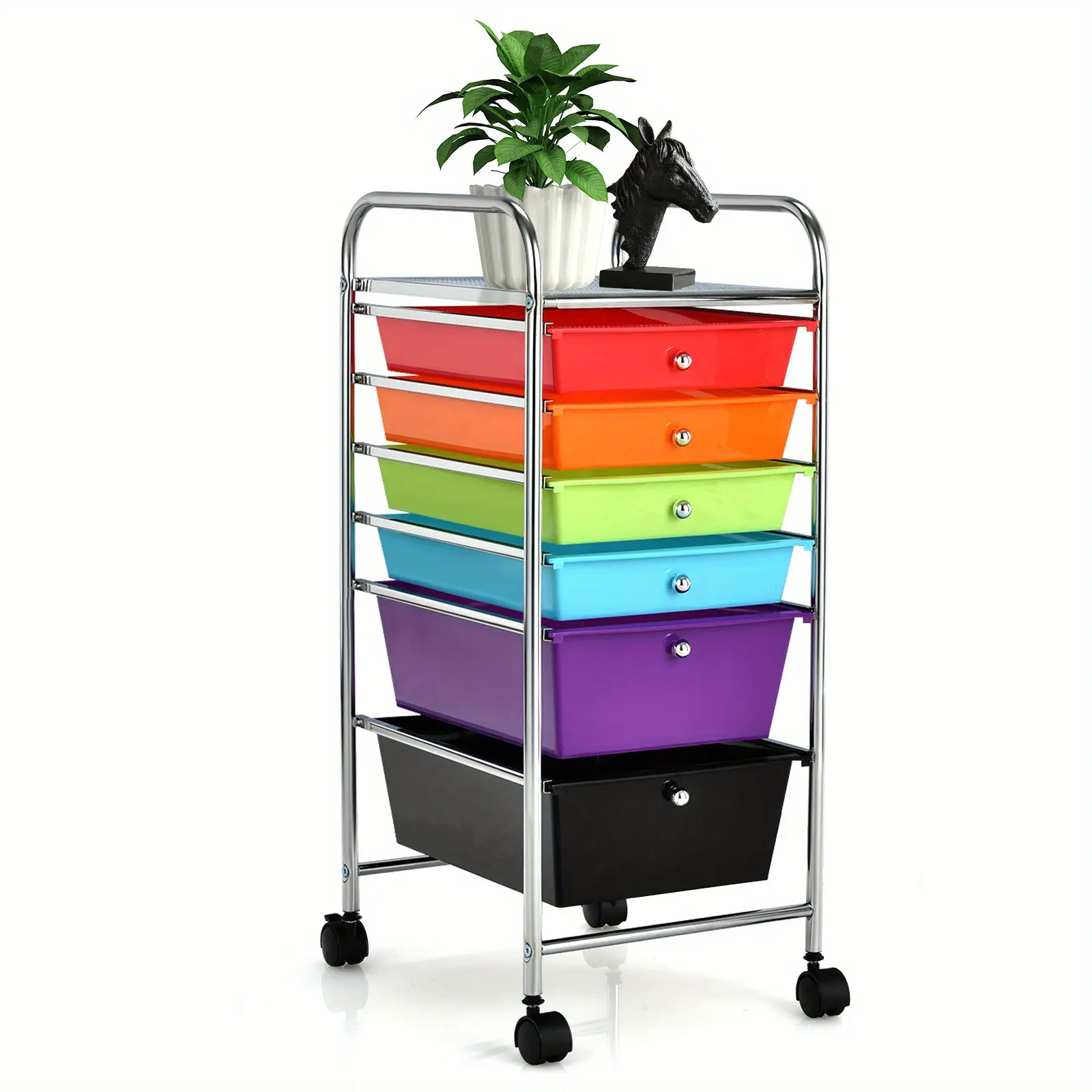 New Giantex 6 Drawer Rolling Storage Cart Tools Scrapbook Paper Office Organizer Metal Racks
