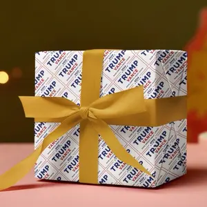 Donald Trump Vance political campaign banner wrapping paper, gift wrap,red, white and blue Christmas present," Make America Great Again"