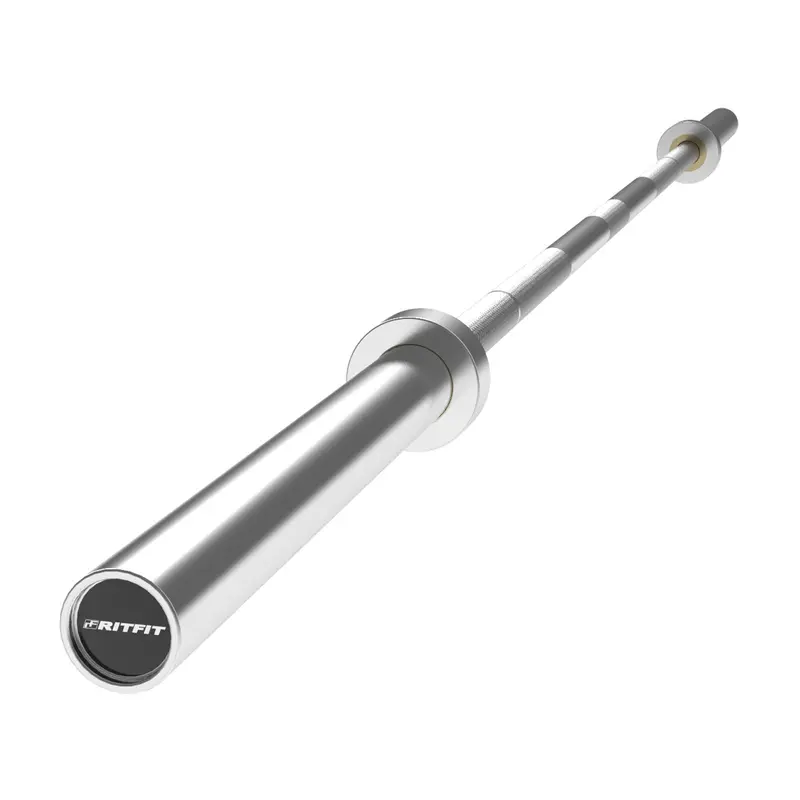 RITFIT 7FT 2" Hybrid Standard Barbell Weights Squat Bar - Unisex Steel Shaft, Center Dual-Marked Medium-Depth Knurling, Low-Maintenance Coating, 500 lb Capacity, Needle Bearings, Weight Plate Compatible, Home Gym Resistance Training Equipment