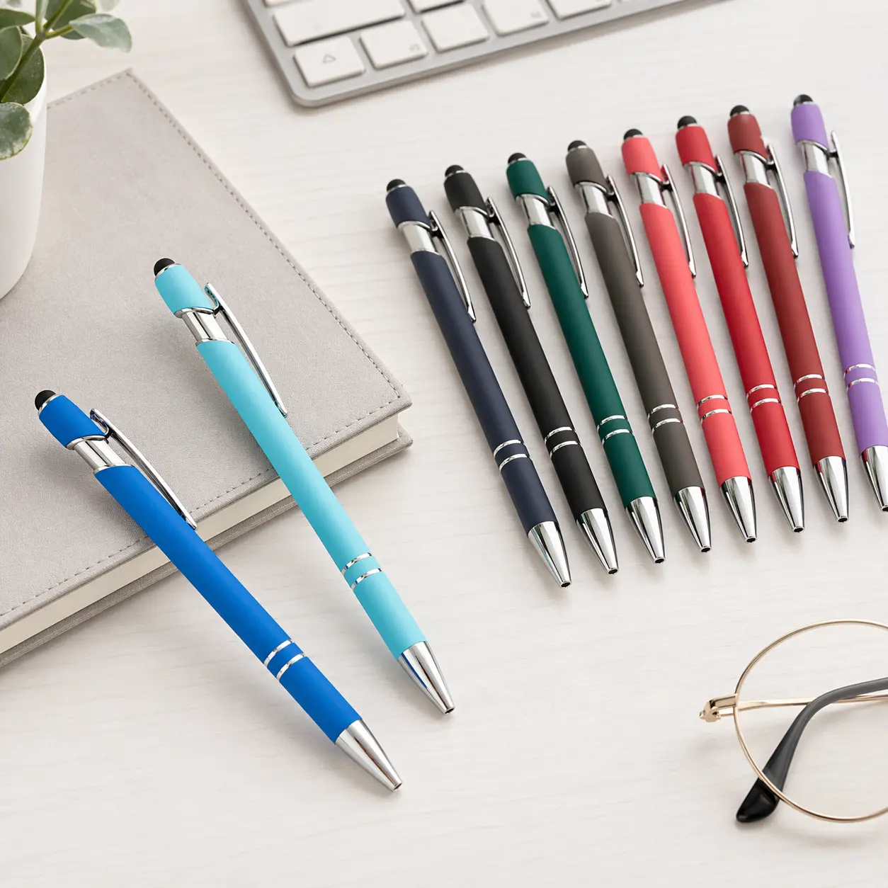 Personalized Metal Ballpoint Pen - Customized Gifts, Holiday Gifts for Corporate Office, Study Use & Any Occasion, Full-Color Logo, Order Note/DM Engraving (Include Order Number), Mixed-Color Bulk Packs (30/60/90/150 pcs), Father's Day, Laser-Engraved Met