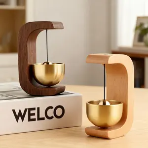 Beech Japanese-Style Dopamine Healing Wind Chime Door Sash Bell - Brass Bell with Crisp Ringtone, Battery-Free Metal Wind-Powered Operation, Minimalist Cute Look, Indoor-Outdoor Hanging Home Decor for Entrance