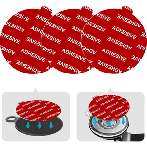 Dashboard Pad Mounting Disk Sticky Adhesive Replacement Kit,  3 count 2.76"(70mm) Circle Heat Resistant Double-Sided Stickers for Suction Cup  Phone Holder Disc & Windshield Dash Cam