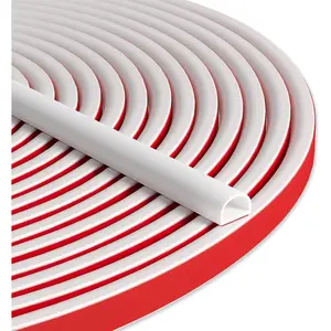 20FT Weather Stripping Door Seal, Self-Adhesive  D-Shaped Seal Strip for Door Frame & Window Gaps, Soundproof Insulation Gap Filler