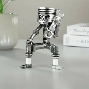Skull Design Wrench Tool Shaped Resin Ornament, Creative Skull Face Statue, Home Decor for Living Room Bedroom Office, Sculpture Desk Decor, Perfect Gift for Engineer & Car Lovers