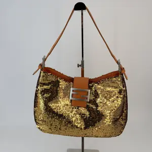 Pre-owned FENDI sequin Shoulder Bags Golden Shoulder Bag