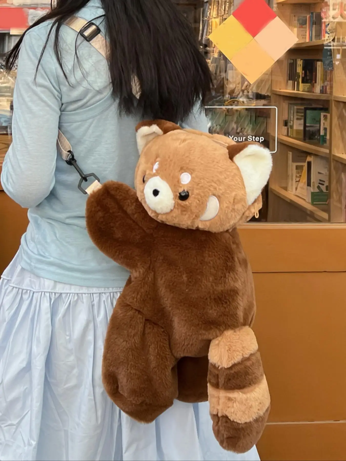 Women's Cute Raccoon Design Plush Crossbody Bag, Fashionable Animal Design Crossbody Bag for Daily Used, Casual Trendy Versatile High-quality Daily Co