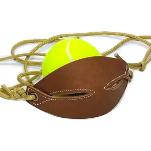 Handmade Old-Fashioned Leather Paracord Shepherd Slingshot Tennis Ball Thrower