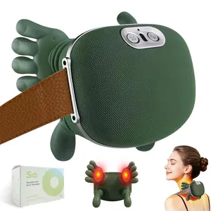 Bionic Heating Massager, Portable Acupressure Neck and Back Massager, Electric Deep Tissue 4D Kneading Massage, Human Hand Simulation Design, Relieves Pain and Muscle Relaxation (Green) Shiatsu Heat Foot with Sock, Daily, Relaxing