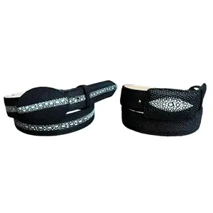Men's Rodeo Cowboy Genuine Leather Stingray Print Cinto Vaquero Mantarraya
