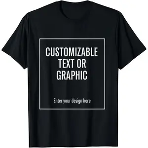 Custom Graphic Tees for Men Women - Personalized Photo/Text Print On Demand, DIY Black & White Short Sleeve Custom T-Shirt High End Quality Perfect Fit Aesthetic