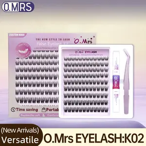 O.MRS K02 False Eyelash Kit – All-in-1 Cluster Lashes, 7-Day Wear, Natural Look, Soft & Lightweight, Bond & Seal Included, Easy Apply