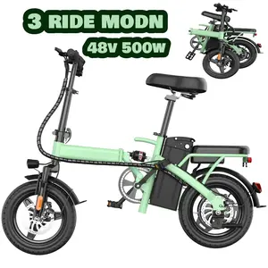 AOEEI Electric Bike 14 Inch 48V 10AH Removable Battery 22MPH Speed 40 Miles Range UL 2849 Certified Mini eBike with 3 Ride Modes Compact Urban Commuting