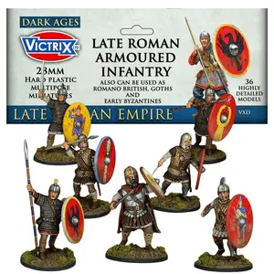 Victrix 28mm Late Roman Armoured Infantry - 36 Miniatures For Wargames With Bonus Miniature STL