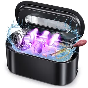 Ultrasonic Jewelry Cleaner, 48Khz 12oz Professional Ultrasonic Cleaner with Digital Timer, Portable Jewelry Cleaner for Eyeglasses, Various ornaments Dentures