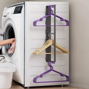 1pc Japanese Style Simple Magnetic Side-Mount Washing Machine Rack, Easy No-Drill Storage Organizer, Iron Design for Home Use