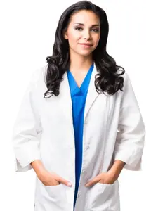 ACTIVE UNIFORMS Women's Lab Coat – Stain Resistant, 41-Inch Length, 3 Pockets, Belted Back