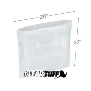 International Plastics  20 x 20 in. Clear Poly Bags, 0.002 Gauge - Case of 500, Flat Top, Ldpe Plastic