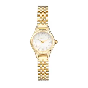 OIDEA Women's Mini Round Vintage Designer-Style Quartz Watch - Arabic Numeral Dial, Detachable Polished Steel Bracelet, Waterproof, French Retro Aesthetic, Gloss Minimalist, Gold Fashion, Alloyed, Glass and Metal, Designer-Style Quartz Watches, Gloss Mini