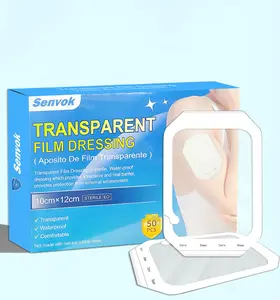 SENVOK Transparent Film Dressing 10cmx12cm 50Packs Waterproof Wound Cover Surgical Tattoo Aftercare IV Protection Medical Adhesive Bandage -Health care