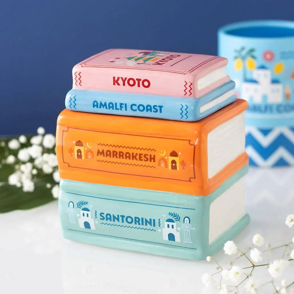 Travel Book Stack Tealight Wax Warmer