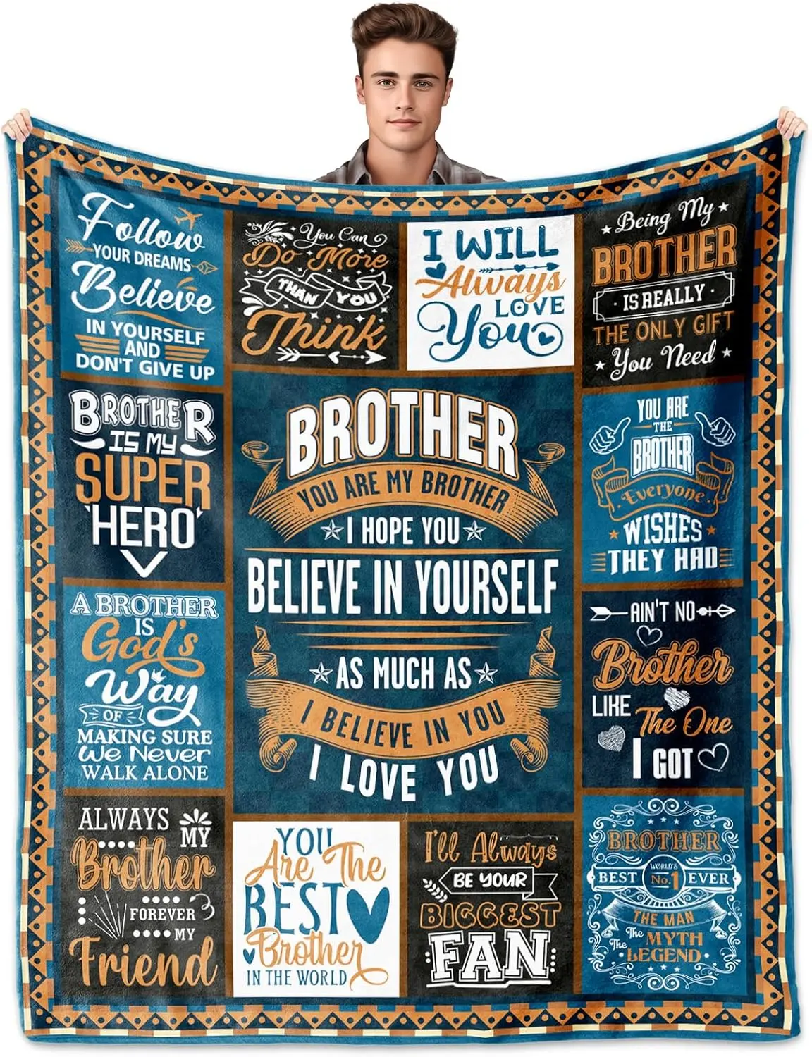 Brother Gifts from Sister, Brother Birthday Gifts, Gifts for Brother Throw Blanket, Big Brother Gift, Gifts for Brothers from Sisters, Big Brother Gifts for Boy, Christmas Brother Gifts Ideas