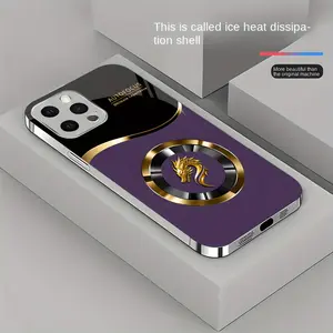 Business Style Design High-Quality Electroplated Silver Glass Protective Case Compatible with iPhone 17/16/15/14/13/12/11/Pro... Simple Creative High-End Internet Celebrity Couple Style Cute High-Value Protective Case