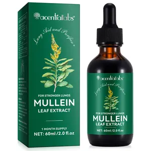 Acentiallabs Mullein Leaf & Chlorophyll Extract Drops For Lung Detox Healthcare Supplement (60ml) Vitamin Edible