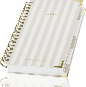 Aesthetic Thick Spiral Notebook with Tabs B5 | 300 Lined Pages College Ruled Journal with Dividers | Premium Notebook for Women Work School