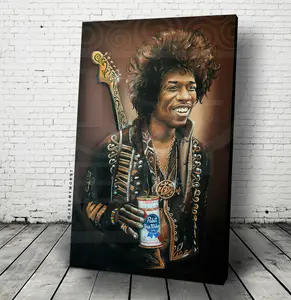 JEREMY WORST "PBR Jimi" Music Legend Fan Art Wall Decor Posters and Prints Painting Room Artistic Decoration Photo Multicolor Ornaments