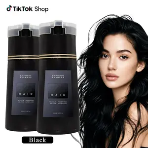 (2 Pack) 3 in 1 Natural Herbal Color Shampoo, Hair Semi Permanent Dye with Ginseng Polygonum and ganoderma extract, 200ML