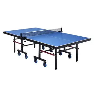 VEVOR Ping Pong Table, Mid - Size Table Tennis Game, Indoor MDF Table Tennis Table, Foldable Portable Complete Ping Pong Table Set with Net, 2 Paddles, 3 Balls, Carry Bag, Handle (No Assembly Required)