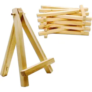 10 Pcs 6 Inch Mini Wood Display Easel for Displaying Small Canvases, Photos