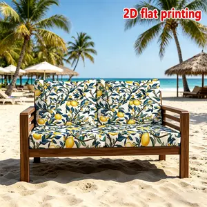 1/2 PCS Sofa Throw Pillows, Summer Lemon Floral Printed Outdoor Sofa Cushions, 2D Flat Printed Seat Cushion Covers, Outdoor Cushion Covers For Patio Furniture, Breathable Fabric Removable & Washable for Patio Balcony Terrace Garden Leisure Sofa Sofa Decor