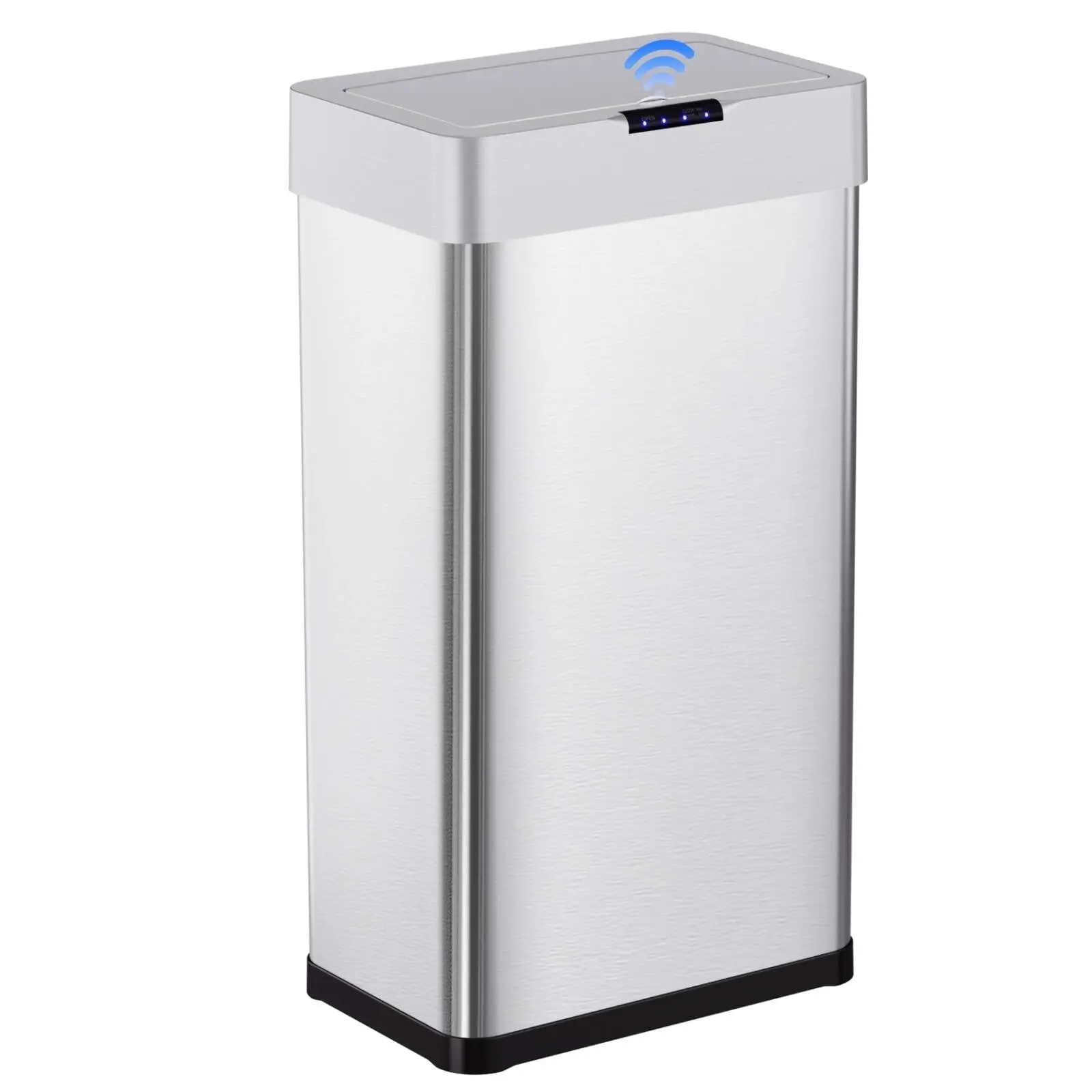 Pirecart 16 Gallon Automatic Trash Can, Silver, Motion Sensor Kitchen Trash Bin Stainless Steel