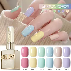 XEIJAYI 15ml New Gel Nail Polish, 6 Colors Available, Macaron Series, Highly Saturated Colors, LED Nail Polish for Strong and Long-Lasting Finish, Salon Solid Color Art Design