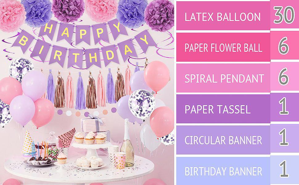 Ultimate Party Celebration Set: Gnomes & Balloon Arch Kit & Purple Pink Birthday Party Decorations Kit ( Sending with 100PCS Disposable Cups )  Hanging Light Hangable