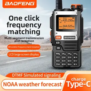 UV-K61 10W high-power penetration, six band full frequency transmission and reception, one click wireless frequency matching, portable USB charging, no pressure for outdoor/fleet travel communication