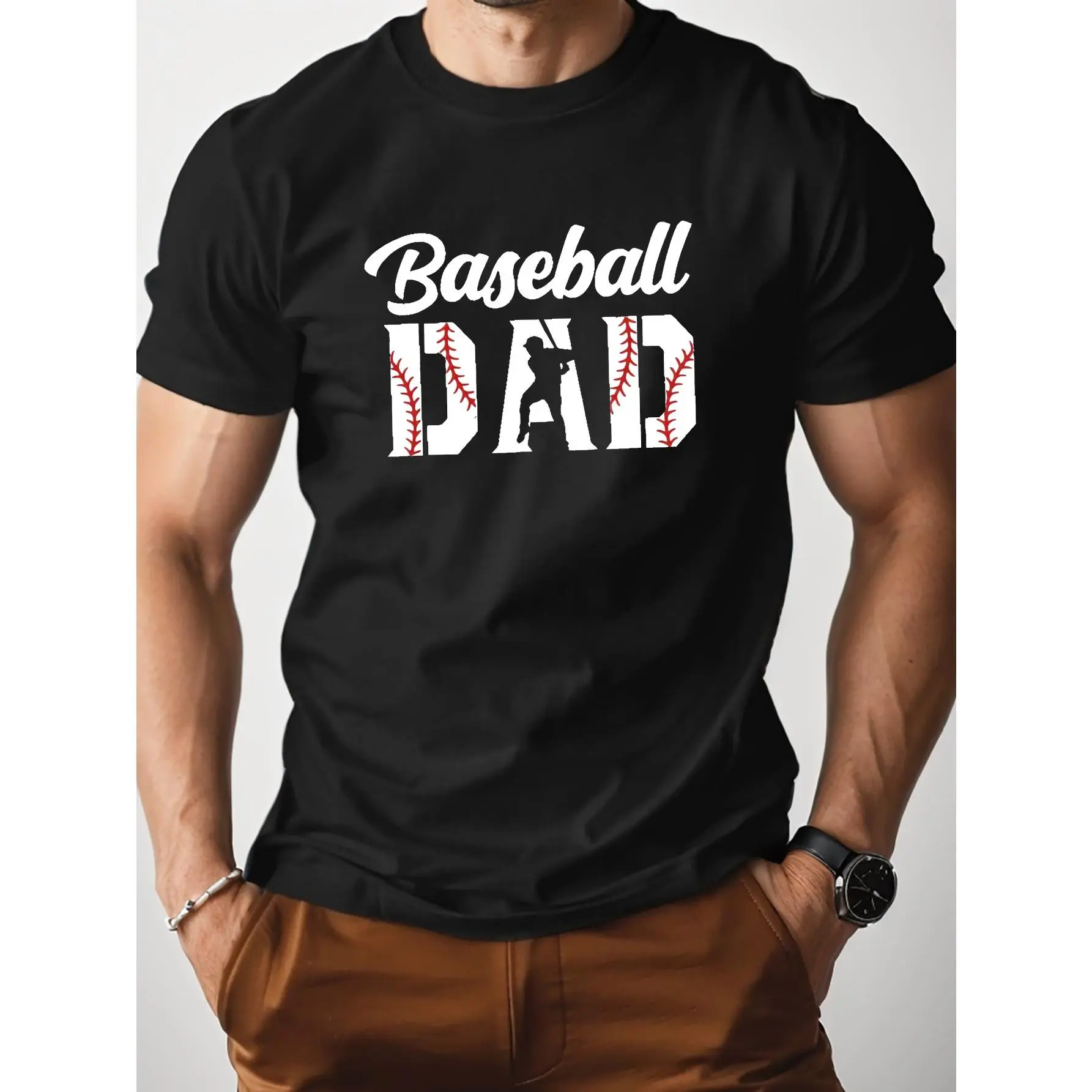 BaseballPAD print tee shirt, Tees for Men, Casual Short Sleeve T-shirt for summer Made in USA