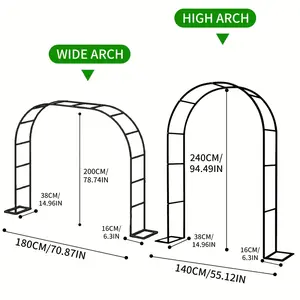 Metal Garden Arch, Wedding and Event Decoration, Garden Climbing Plant Shelf, Freely Assembleable in 2 Sizes, Suitable for Various Climbing Plants, Roses, Vines