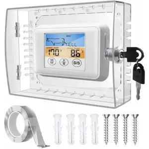 Thermostat Lock Box with Key, Large Thermostat Cover with Lock for Thermostat on Wall, AC Lock Box Cover with Key Fits Thermostats 5" H x 7" W or Smaller