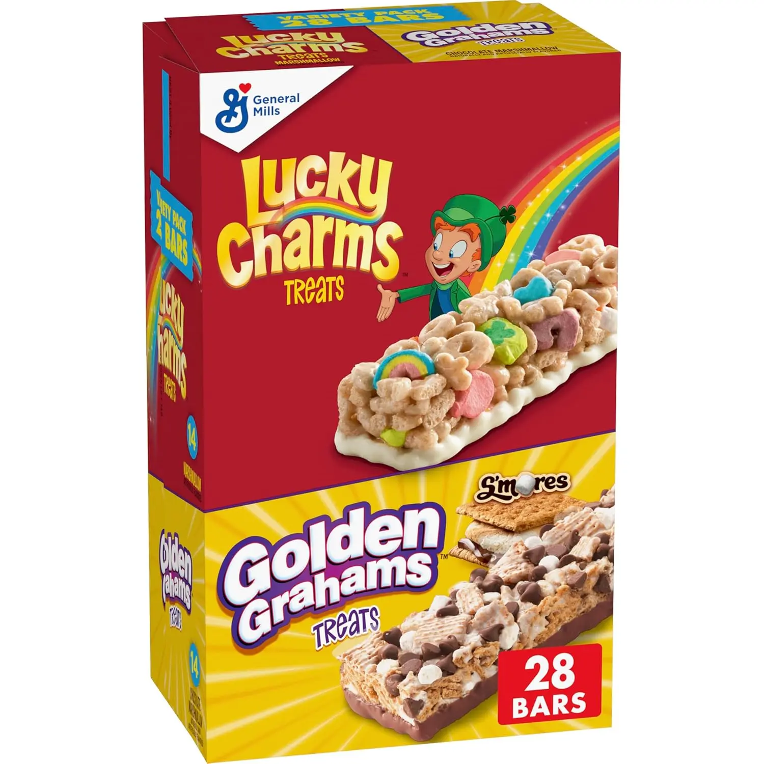Lucky Charms Golden Grahams Breakfast Cereal Treat Bars Variety Pack