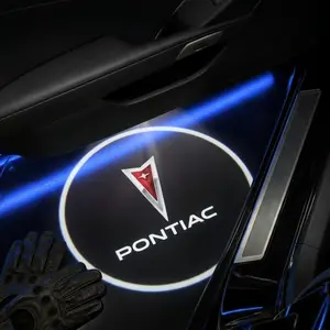 2 Pcs Pontiac Carbon Fiber Welcome Lamp Set, Car Door Projection Light, Laser Decorative Floor Lamp (batteries Not Included) Car Door Lights