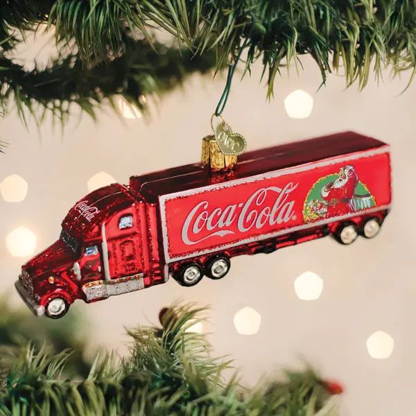 Coca-Cola Classic Christmas Truck Ornament - Festive Coca-Cola Decor Piece with Logo Print, Coke Brand Nod & Coke Truck Theme for Holiday Home Decor