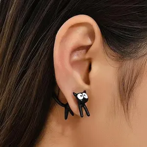 ChicBloom B Animal Bite Earrings for Women 3D Clay Dinosaur Cartoon Funny Stud Trendy Daily Party Fashion Jewelry Gifts