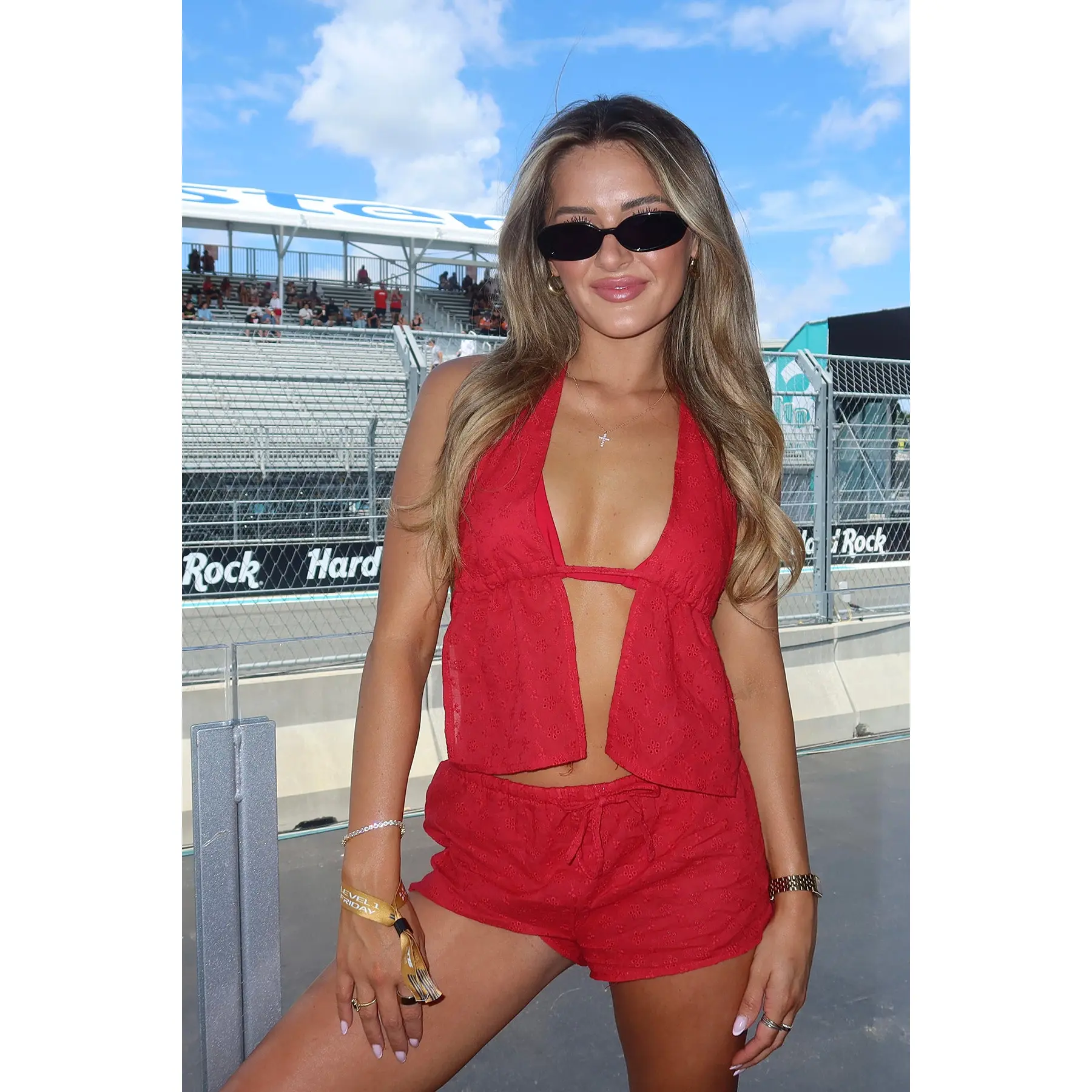 Cayenne Eyelet Split Front Top Cayenne Eyelet Split Front Top