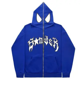 2024 Halloween personality hoodie Y2K Couple Large Size Spider-Man zip hoodie