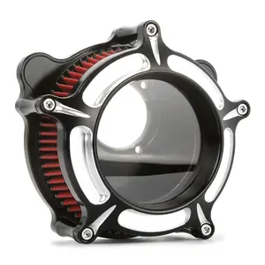Contrast Cut See Through Air Intake for Harley Dyna Wide Glide FXDWG Air Filter FLHR Touring 00-07 Billet Aluminum Red Filter