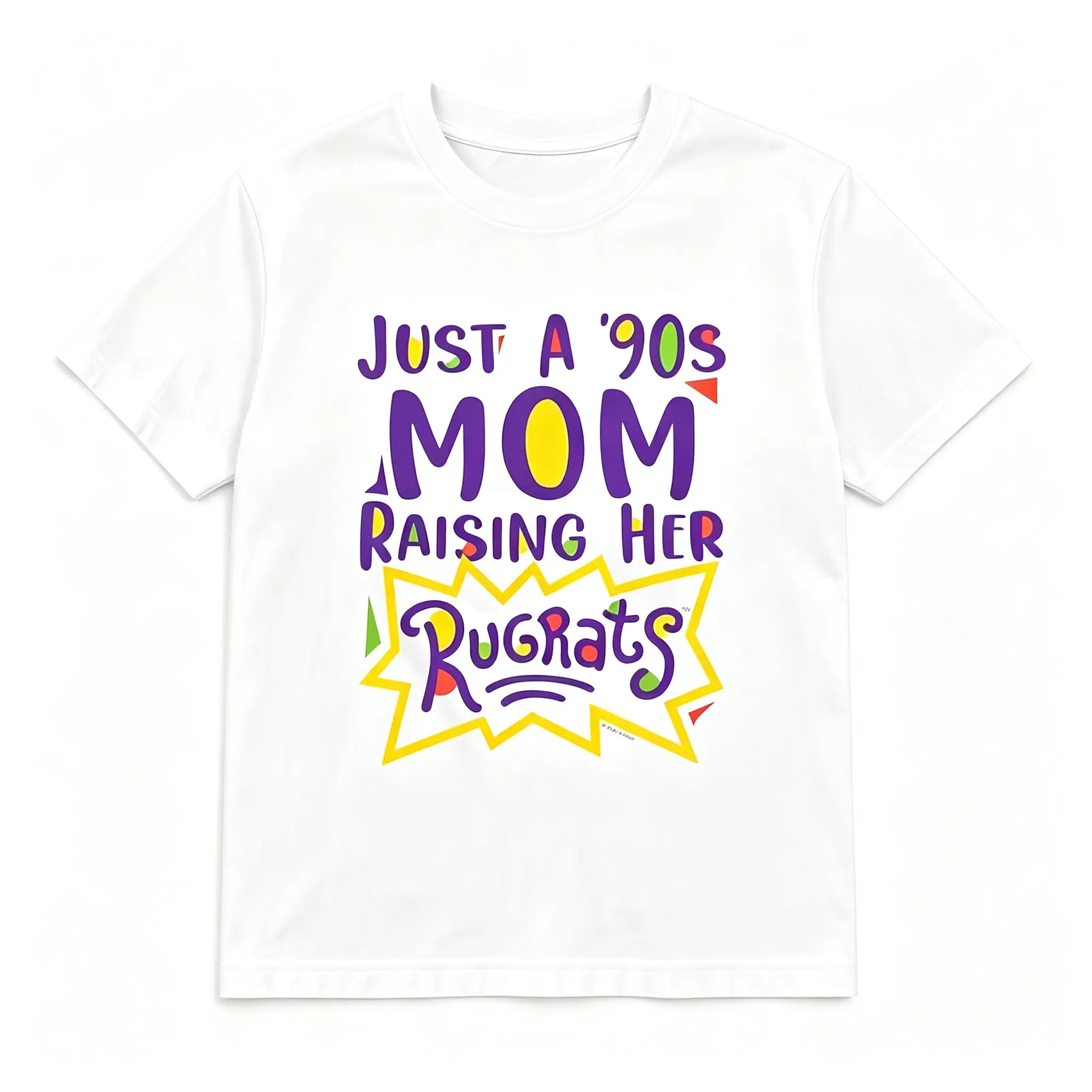 Just A 90s Mom Raising Her Rugrats T Shirt For Women Vintage Nostalgic Parenting Gift 90s Themed Funny Shirt For Moms