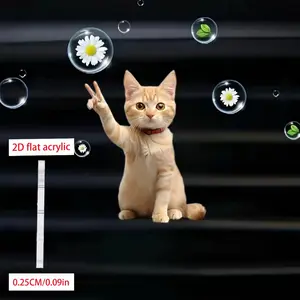 Cute Cat Pattern Car Air Freshener, 2D Acrylic Car Air Outlet Clip Fragrance, Car Interior Decoration Accessories for Women & Men