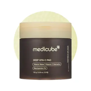 [Official Medicube Partner] Deep Vita C Pad (70pcs) - Toner Pads Deep Vita C Facial Toner Pad for Uneven Skin Tone & Texture | Vitamin Water and 3 Types of Vitamin, Deeply Hydrating & Resurfacing Pad | Korean Skin Care, 70 Pads (1 Pack)